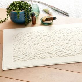 Tapis de bain TAPALANE 60x100 blanc cassé en coton 800 g/m²