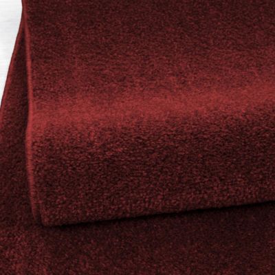 Tapis de couloir 80x250 tissé motif uni SOULA rouge