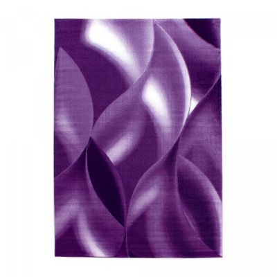 Tapis de couloir 80x300 tissé motif géométrique SUPUR violet clair et violet foncé