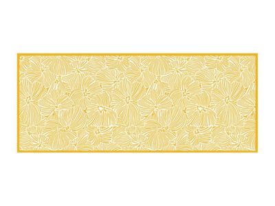 Tapis de couloir en vinyle à motifs fleuris - 66x160 cm - Jaune et blanc - CAPUCINA