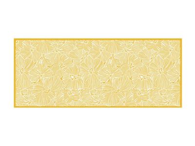 Tapis de couloir en vinyle à motifs fleuris - 66x160 cm - Jaune et blanc - CAPUCINA