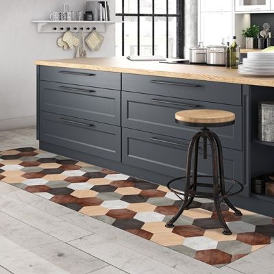 Tapis de Cuisine antidérapant en Vinyle Fantaisie de Bois 50x180 cm