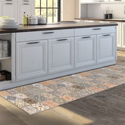 Tapis de Cuisine antidérapant en Vinyle Tuiles Persanes 50x240 cm