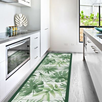 Tapis de Cuisine antidérapant en Vinyle Vert des Tropiques 50x180 cm