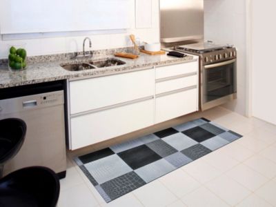 Tapis de cuisine ATTICGO gris rectangulaire animal print 48x200 cm SALLY
