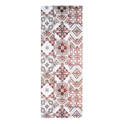 Tapis de cuisine carreaux de ciment rouge 45x120 - vinyle antidérapant