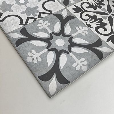 Tapis de Cuisine en Vinyle Antidérapant Tuiles Grises 50x180