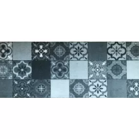 Tapis de cuisine imitation carreaux de ciment gris l.50 x L.120 cm