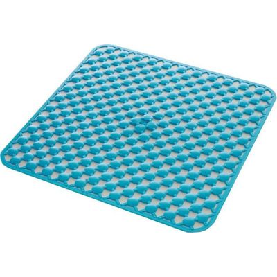 Tapis de douche antidérapant en caoutchouc GEO, 53 x 53 cm, bleu