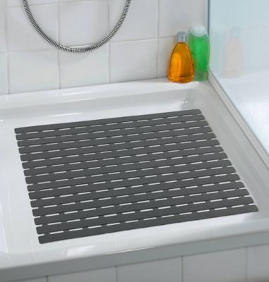 Tapis de douche antidérapant Arinos gris 54 x 54 cm