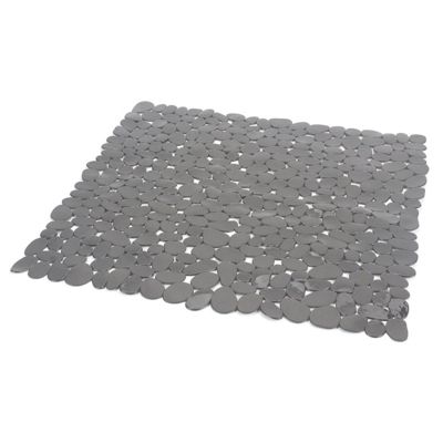 Tapis de douche RIVER 54x54 cm, antidérapant, PVC, gris