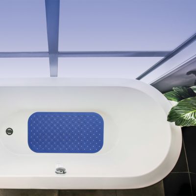 Tapis De Baignoire Antidérapant - ORGANIZE - Grande Taille 100x41cm - PVC - 200 Ventouses - Bleu - Bricolage