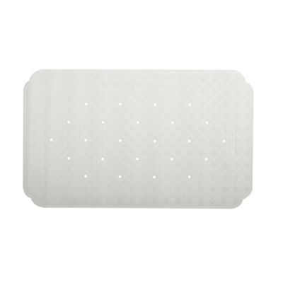 Tapis de fond de douche/baignoire antidérapant 70 x 40 cm, caoutchouc naturel blanc, Ruby Spirella