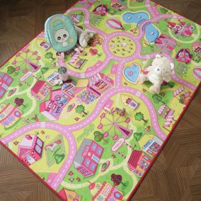 Tapis de jeu enfant - Circuit de voiture - Shopping - 120 x 170 cm