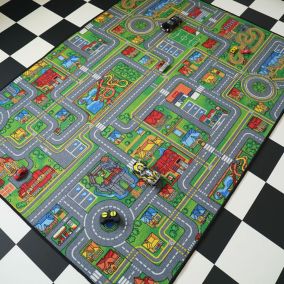 Tapis de jeu enfant - Circuit de voiture - Ville - 120 x 170 cm