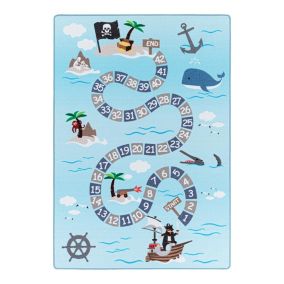 Tapis de jeu pour fille et garçon Whale 120x80 CM - Bleu