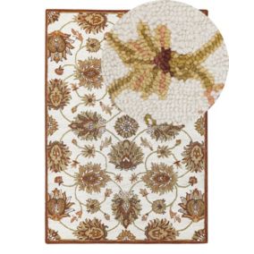 Tapis de laine beige et marron 140 x 200 cm EZINE