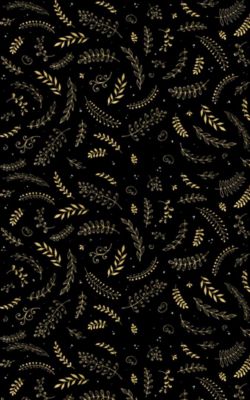 Tapis de Noel Noir Gold, Dimension: 70x140