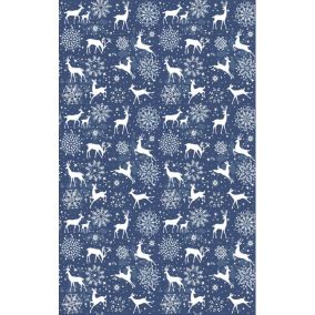 Tapis de Noel Renne Bleu, Dimension: 50x80