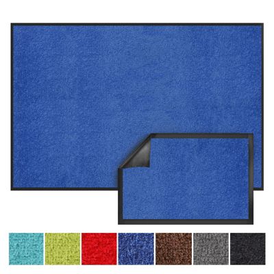Tapis de Porte Monochrom Bleu 200 x 600 cm - Floordirekt