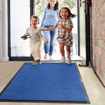 Tapis de Porte Monochrom Bleu 200 x 600 cm - Floordirekt