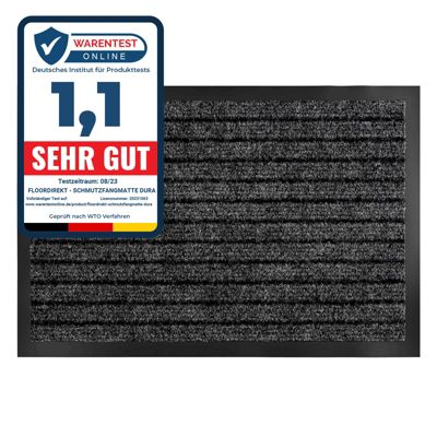 Tapis de Porte Paillasson d'entrée Dura Anthracite 100 x 120 cm
