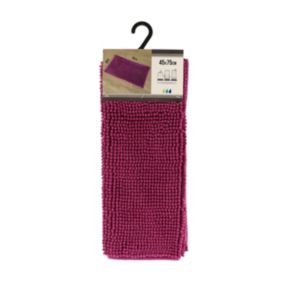 Tapis de salle de bain Aubergine en Microfibre Boules 45 x 75 cm