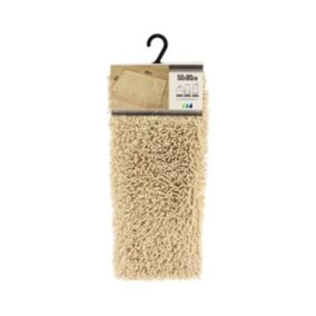 Tapis de salle de bain Beige en Microfibre chenille 50 x 80 cm