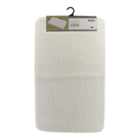 Tapis de salle de bain Blanc en Microfibre Confort et Doux 45 x 75 cm