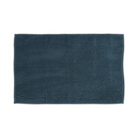 Tapis de Salle de bain Bleu chenille 50 x 80 cm