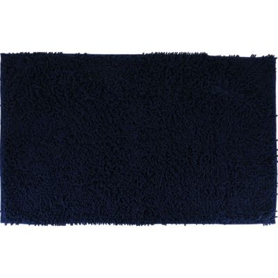 Tapis de salle de bain Bleu marine en Microfibre chenille 50 x 80 cm