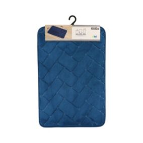 Tapis de salle de bain Bleu marine en relief 40 x 60 cm