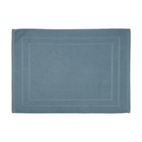 Tapis de salle de Bain en coton Bleu orage 50 x 70 cm