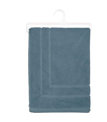 Tapis de salle de Bain en coton Bleu orage 50 x 70 cm