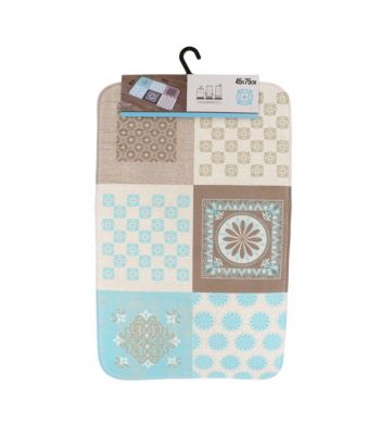 Tapis de salle de bain en Microfibre 45 x 75 cm déco Faïence