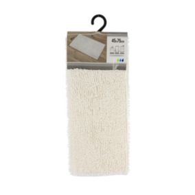 Tapis de salle de bain en polyester Blanc 45 x 75 cm