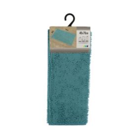 Tapis de salle de bain en polyester Bleu pagode 45 x 75 cm