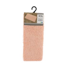 Tapis de salle de bain en polyester Rose poudré 45 x 75 cm