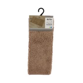 Tapis de salle de bain en polyester Taupe  45 x 75 cm