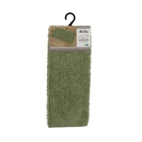 Tapis de salle de bain en polyester Vert Kaki 45 x 75 cm