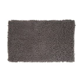 Tapis de Salle de bain Gris chenille maxi confort 50 x 80 cm