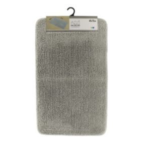 Tapis de salle de bain Gris clair en Microfibre Confort et Doux 45 x 75 cm