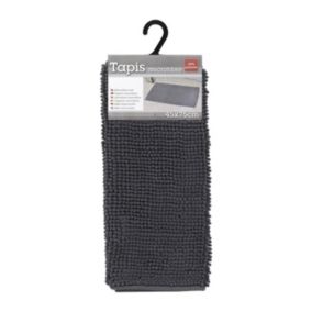 Tapis de salle de bain Gris foncé en Microfibre Boules 45 x 75 cm