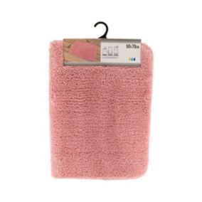 Tapis de salle de bain Rose en Microfibre Confort et Doux 50 x 70 cm