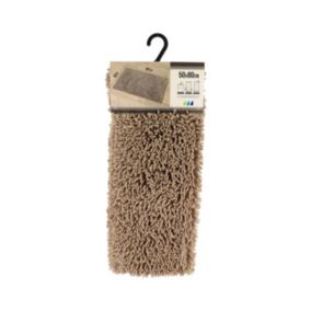 Tapis de salle de bain Taupe en Microfibre chenille 50 x 80 cm