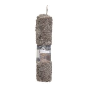 Tapis de salle de bain Taupe en Microfibre Confort et Doux 40 x 60 cm