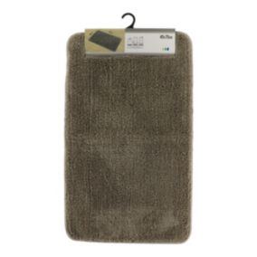 Tapis de salle de bain Taupe en Microfibre Confort et Doux 45 x 75 cm