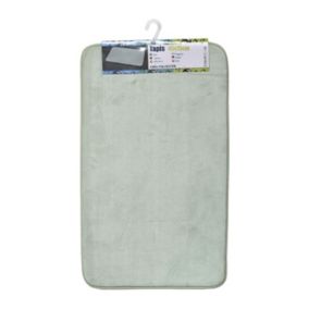 Tapis de salle de bain Vert amande en Microfibre 45 x 75 cm