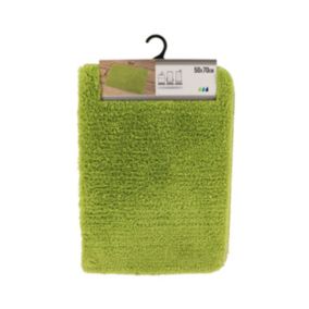 Tapis de salle de bain Vert anis en Microfibre Confort et Doux 50 x 70 cm