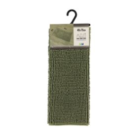 Tapis de salle de bain Vert Kaki  en Microfibre Boules 45 x 75 cm